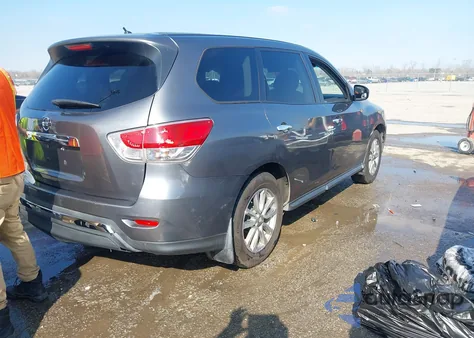 2015 Nissan Pathfinder S z USA, uszkodzony, nr VIN 5N1AR2MN6FC605798